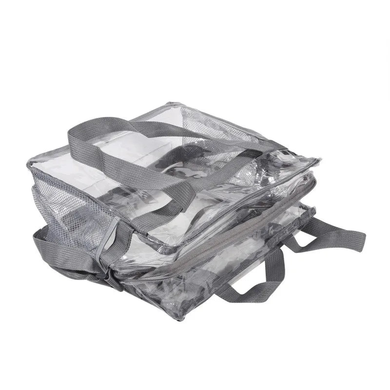 Portable PVC Transparent Shoulder Crossbody Bag Tote Satchel Handbag for Women Lady Large Capacity Clear Bag Shopping Handbag