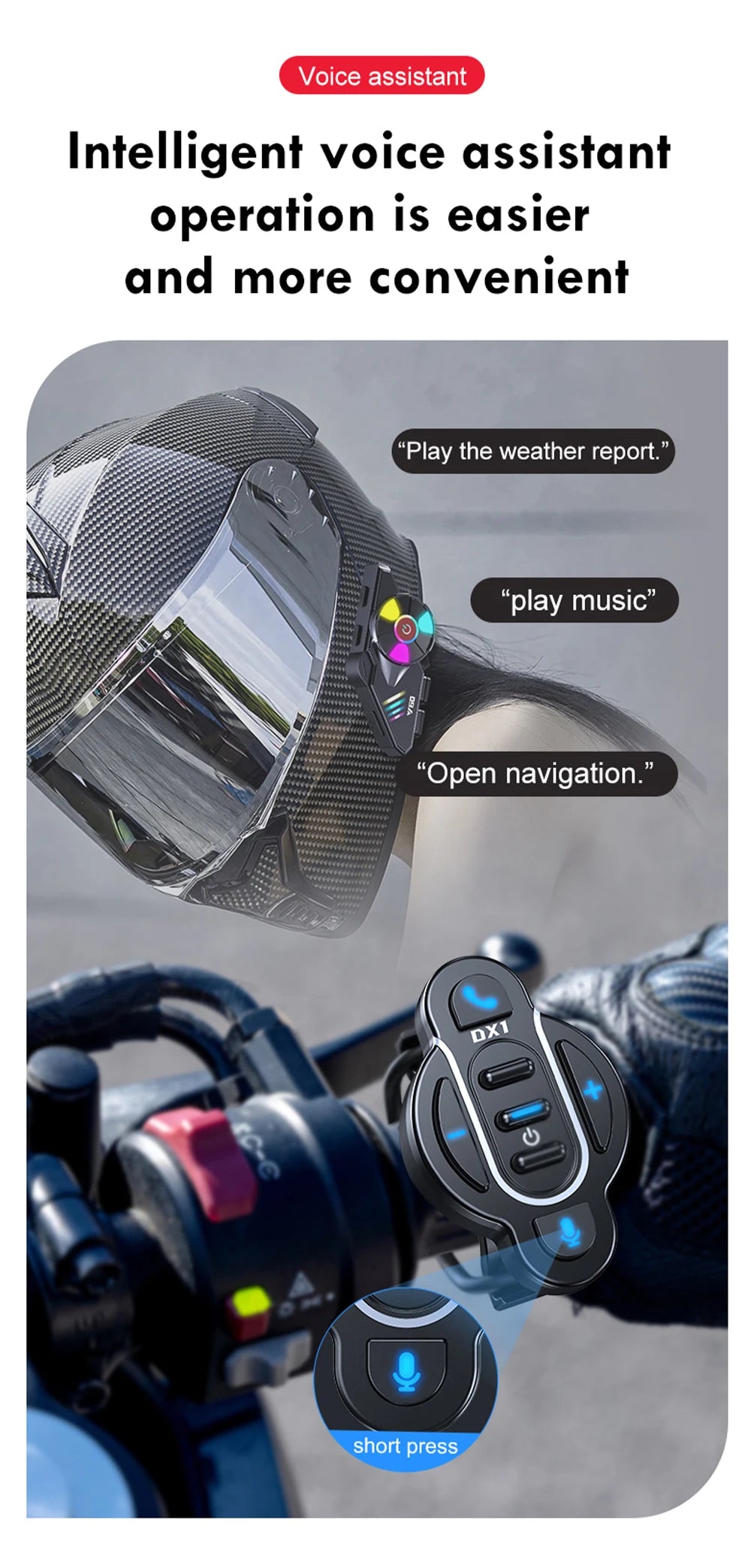 New Smart Wireless Remote Control Bluetooth 5.4 Media Controller Waterproof for Helmet Earphone Motorcycle Bike Handlebar