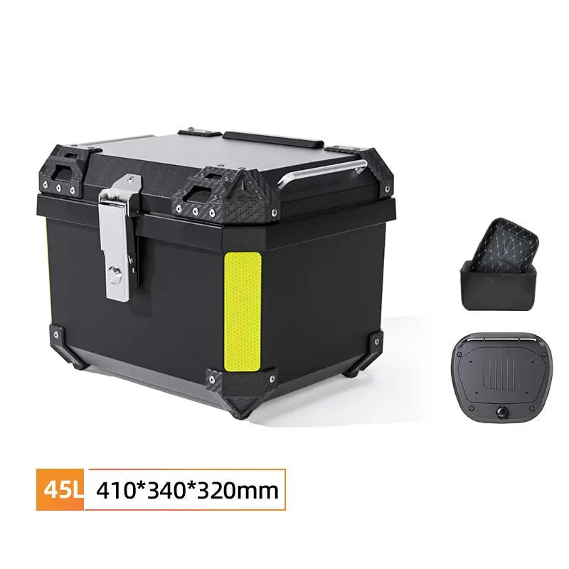 Universal Motorcycle Top Case Waterproof Motorbike Trunk Tail Box with Stainless Steel Anti-Theft Lock For Helmet Luggage