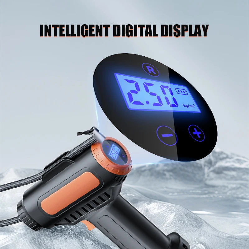 Portable 12V Car Tyre Inflator with Dual-Cylinder Design Air Pressure: 150 PSI Suitable for All Vehicles Outdoor Tyre Emergency
