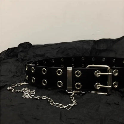 Fashion Alloy Women Belts Chain Luxury for Genuine Leather New Style Pin Buckle Jeans Decorative Ladies Retro Decorative Punk