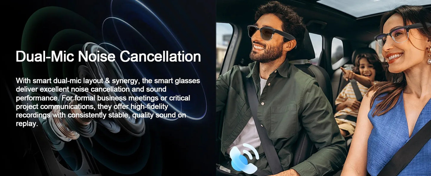2026 New 4K HD 800W Pixel Dual-Camera Smart Glasses Men 1080P Video Recording AI Chat WIFI Transmission Translation Call Glasses