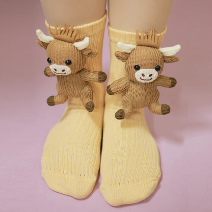 3D Knitted Animal Cute Socks Cozy Fuzzy Thick Warm Plush Socks for Women Teens Kids Home Winter Holiday Christmas Gift