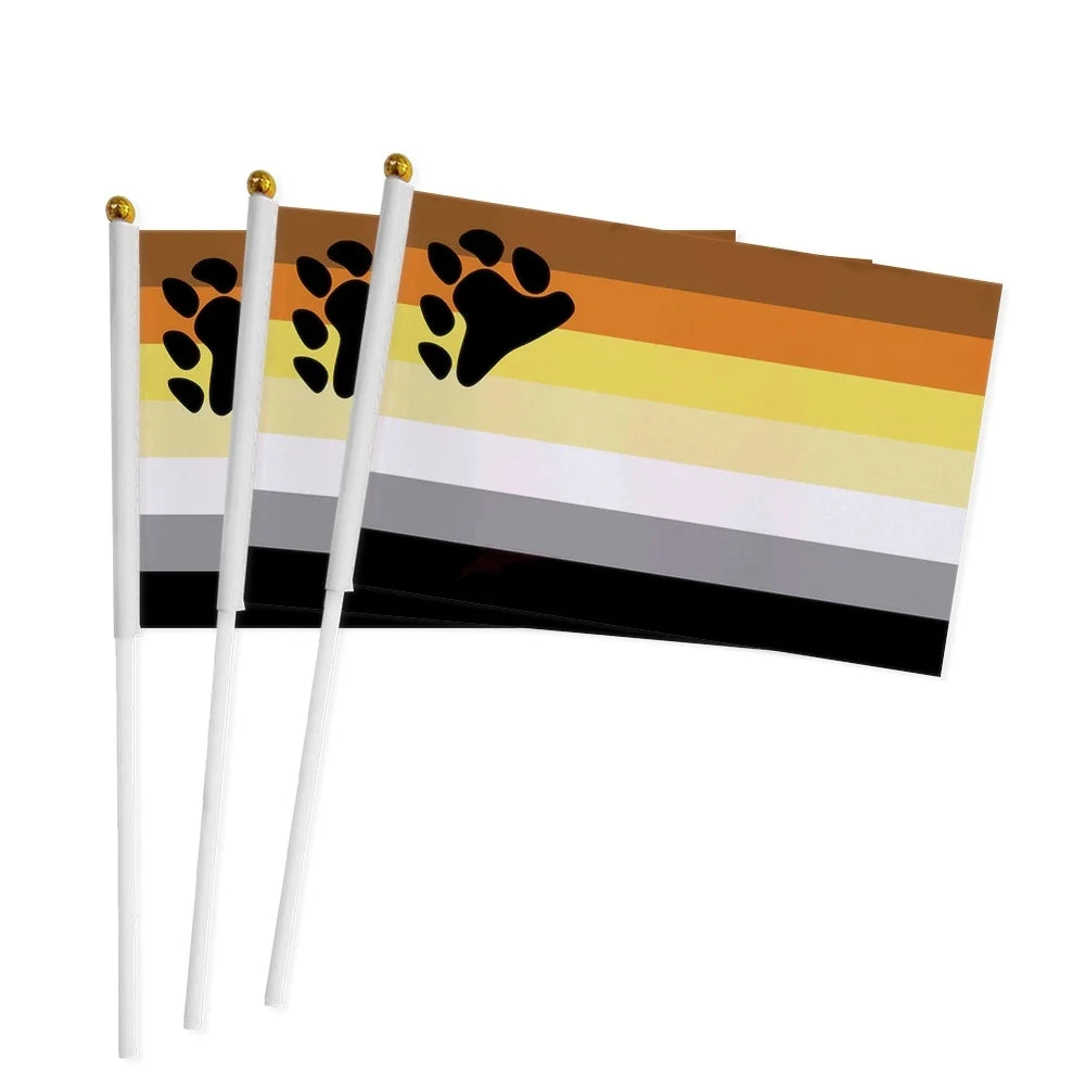 Hand Flag 100pcs 14x21cm Dream SMP Flag Gay Lesbian Homosexual Bisexual LGBT Pride Flag Customized Rainbow Hand Flag