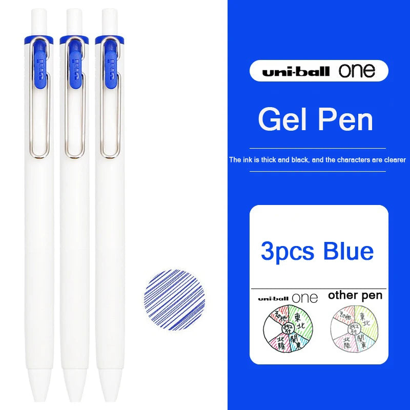 uni-ball one Mitsubishi Limted Gel Pen,Black/Red/Blue/Navy Blue Core Black Technology Signing Canetas for homework,test,meeting