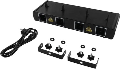 Party lights, DJ disco lights, 4-beam DMX and voice-controlled laser lights, light show stroboscopic party lights ambient lights