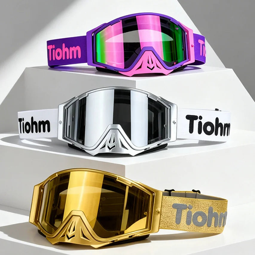 1 Pcs Multi-Color PC Nose-Protected Moto Goggles - UV400 Scratch-Resistant, Off-Road ATV MX, Helmet-Fit for Euro-American Riders