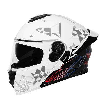 Personalized off-road motorcycle helmet with stylish dual lenses for both genders, DOT-certified and ABS material