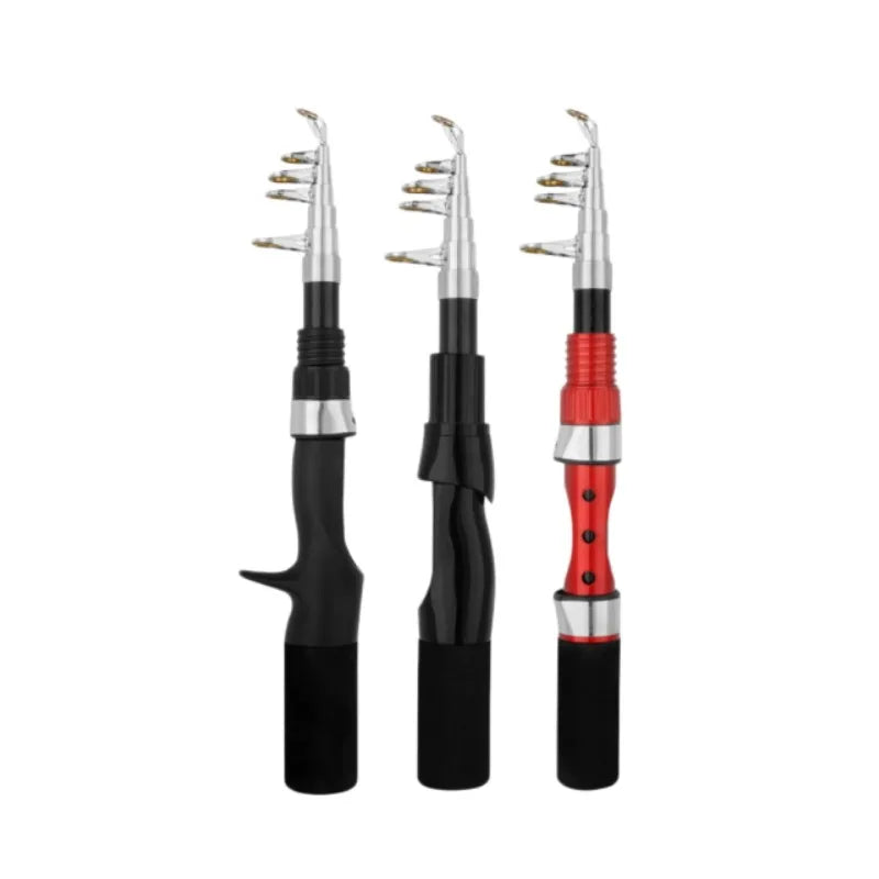 1.15m Portable Mini Telescopic Short Spinning Fishing Pole Pocket Travel Fishing Rod For Saltwater Freshwater Fishing Accessorie