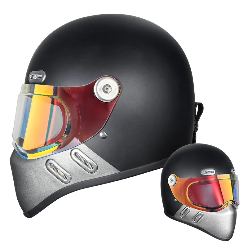 Carbon Fibre Motorcycle Helmet Full Face Retro Motorbike Helmet Men Women Cascos Para Moto Capacete Casco Moto For Harley DOT