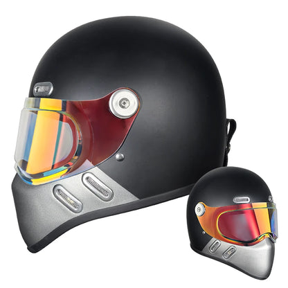 Carbon Fibre Motorcycle Helmet Full Face Retro Motorbike Helmet Men Women Cascos Para Moto Capacete Casco Moto For Harley DOT