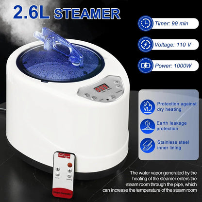 Portable Steam Sauna Personal Full Body Sauna Spa for Home Relaxation,4L1500 Watt Steamer Remote Control Portable Chair