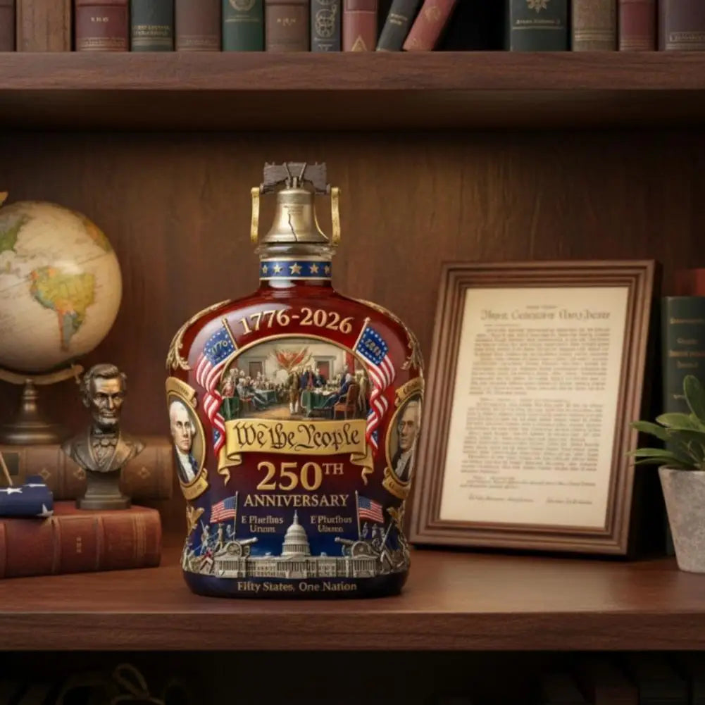 250 Anniversary USA Ornament, 250th Anniversary Commemorative Whiskey Bottle, Drink Party Personal Reserve Patriotic Decoration