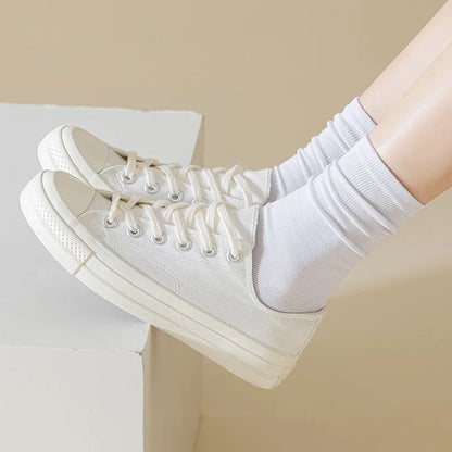 4 Pairs Women Socks Loose Socks Autumn Winter Japanese Style Ins Boneless Flat Seam Comfortable Mid Tube Cotton Socks Harajuku
