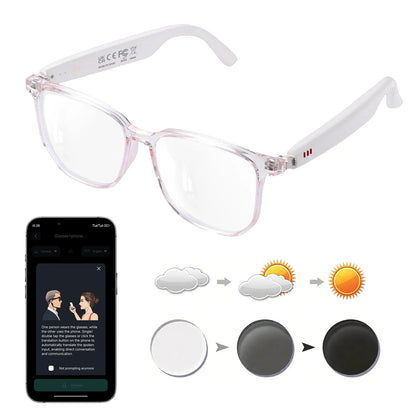 Smart Audio Glasses with Real-Time Translation Hi-Fi Music Playback Noise-Cancelling Voice Calls And Photochromic Lenses