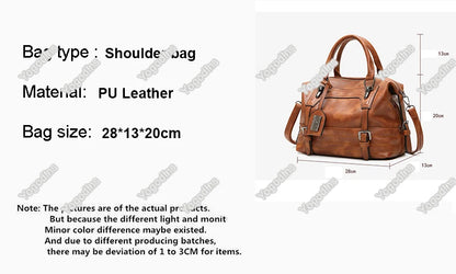 PU Leather Ladies Boston Shoulder Bags Luxury Women Tote Handbags High Quality Female Top Handle Messenger Crossbody Bags