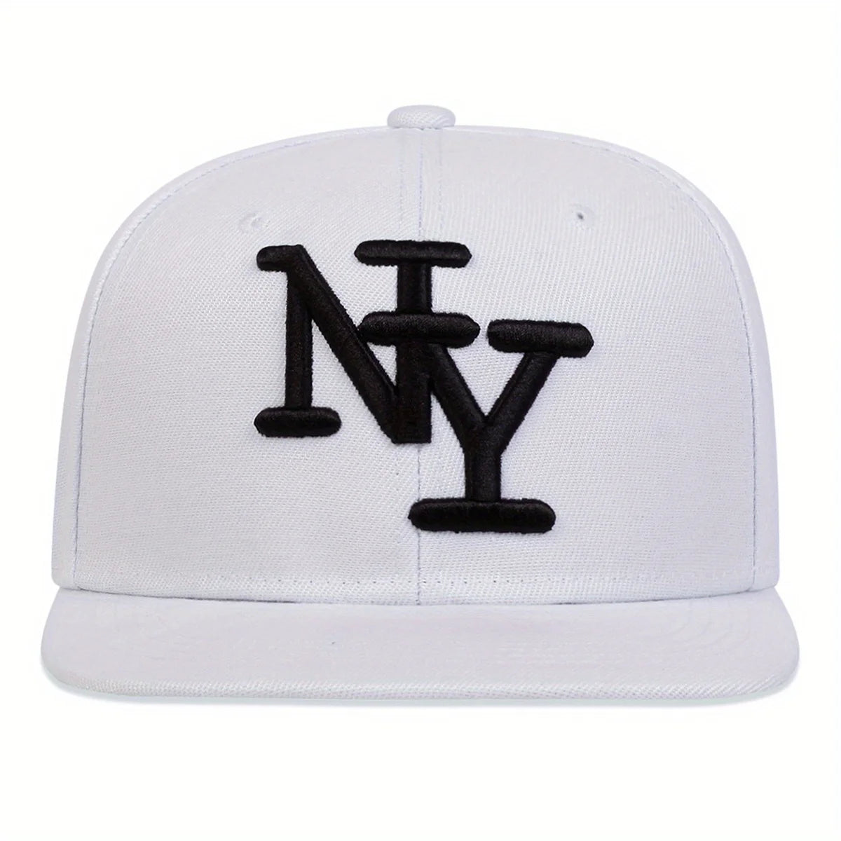 1PC Adjustable Snapback Caps For Men And Women, NY Embroidered Flat Hip Hop Sun Protection Casual Headwear For Travel Holidays