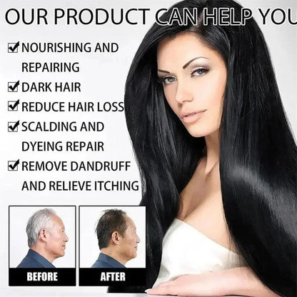 Natural Herbal Hair Dye Shampoo 3 in 1 Hair Color Shampoo Non-irritating Lasting Repair Nourish Gray White Hair Care Women Men