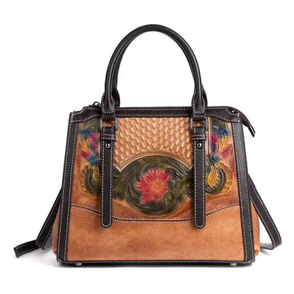 MOTAORA Genuine Leather Shoulder Bag for Women Retro Vintage Cowhide Handbag Ladies Purse Crossbody Bag Fashion Luxury Designer