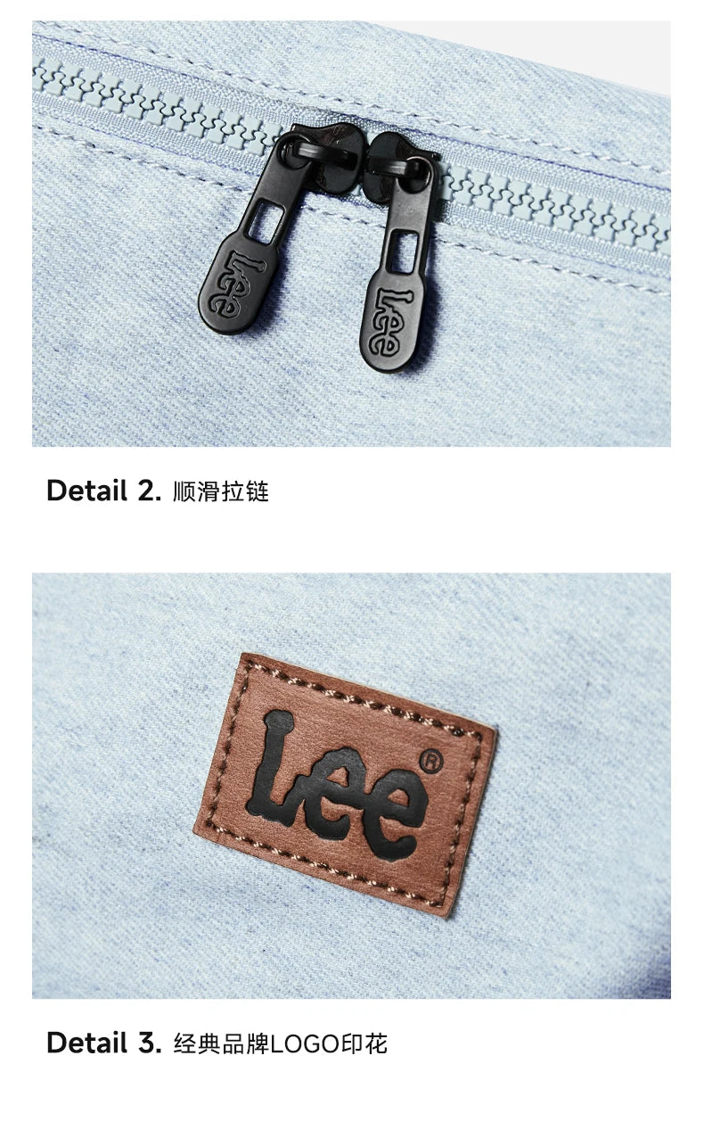 LEE 2025 Teenagers Waterproof Denim Crossbody Shoulder Bag Women Men Stylish Jeans Hobo Dumpling Crescent Bag Student Ipad Pack