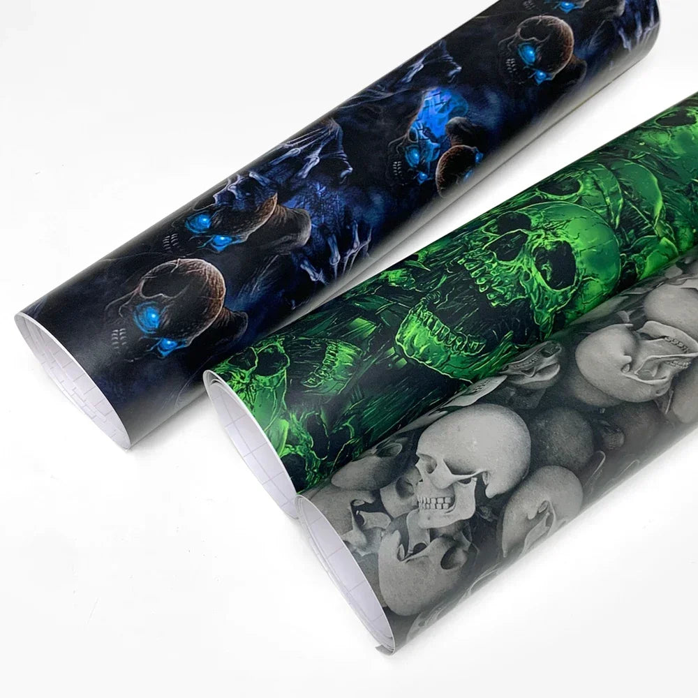 Graffiti Vinyl Wrap Car Wraps Personality Vinyl Paper for Car Wrapping Film Skull Pattern Auto Outdoor Accessories Body Covering
