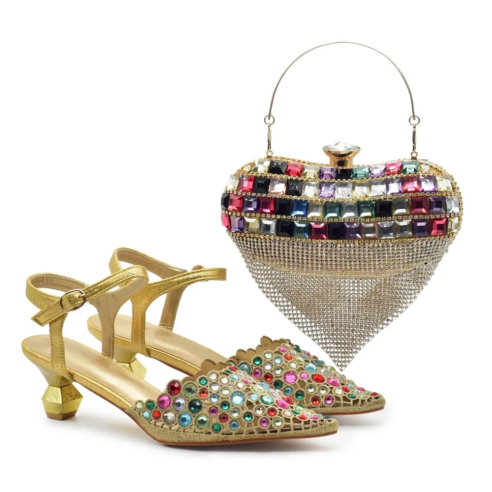 Hot Selling Pointed Toe Ladies Shoes Matching Bag Set for Nigeran Wedding Party Pumps Shoes for Women 2026 Designer Luxury