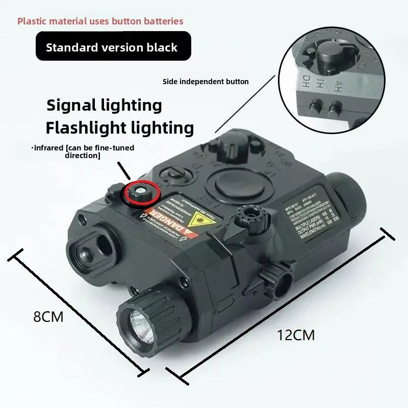 PEQ15 Multi-Functional Laser Box Tactical Flashlight: Fits 20mm Rail, for Toy Airsoft Guns, Hunting, CS & Wargame,indicator