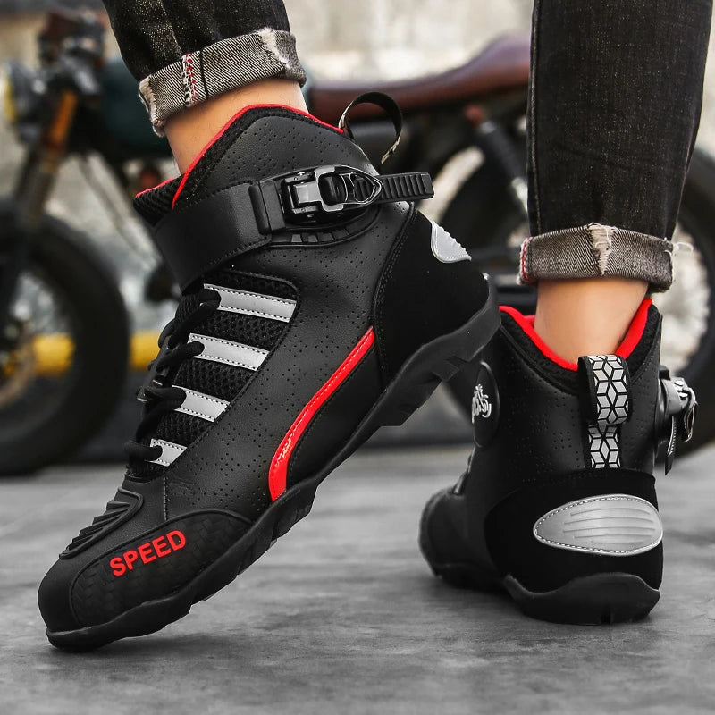 Motorcycle Boots Men Motor Motorbike Riding Shoes Anti-fall Motorcycle Shoes Motocross Off-Road Racing Boots
