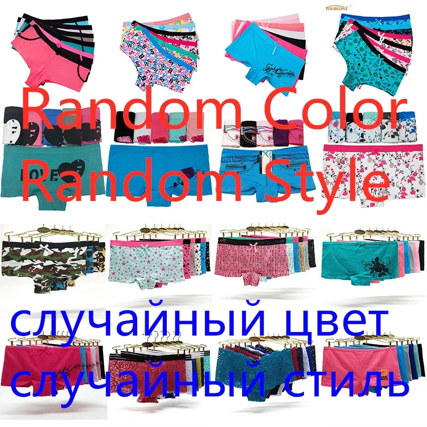 Woman Cotton Underwear Women Girls Shorts Boxers Ladies Panties Sexy Floral Boyshort Knickers for Women 6 pcs/lot