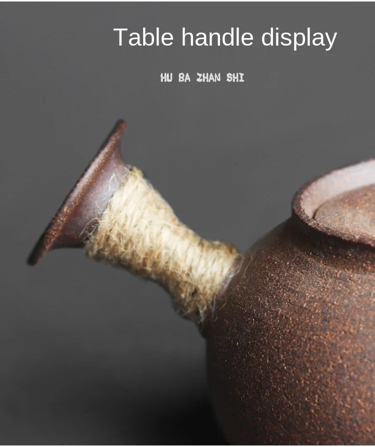 Jingdezhen Handmade Pottery Japanese Style Side Handle Teapot Raw Ore Pottery Clay Material Retro Rough Pottery Health Tea Maker