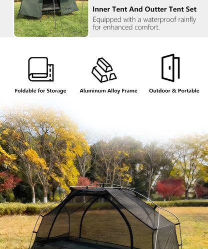 Single Person Camping Cot Tent Portable Sleeping Tent for Hiking Picnic with Mosquito Net Outdoor Survival Gear