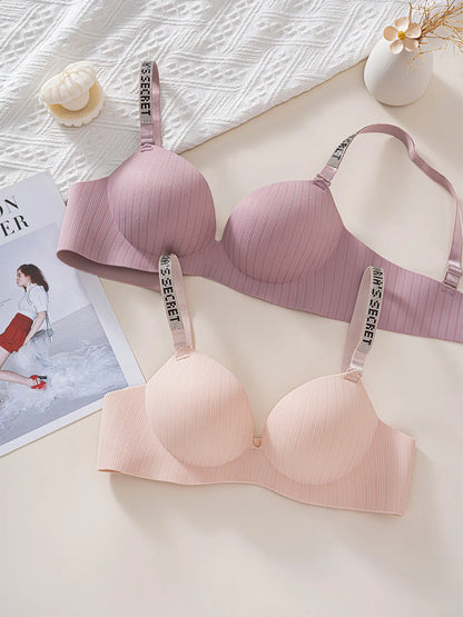 Shantou Seamless Bra Nylon Fabric Comfortable No Steel Ring Strap Underwear Women Gather Small Chest Look Big Sexy Bra
