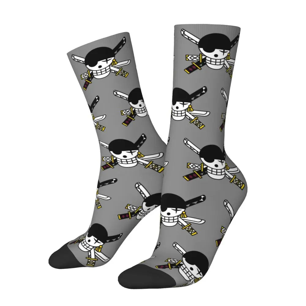 Fashion Men's Socks Harajuku Tony Tony Choppers Sock Luffys Zoros Trafalgar Law Anime Women's Socks Spring Summer Autumn Winter