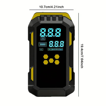 12V Durable 2-in-1 Car Jump Starter & Tire Air Compressor - 150PSI, -40°C-80°C Low-Temp Operation, USB Port for Phones