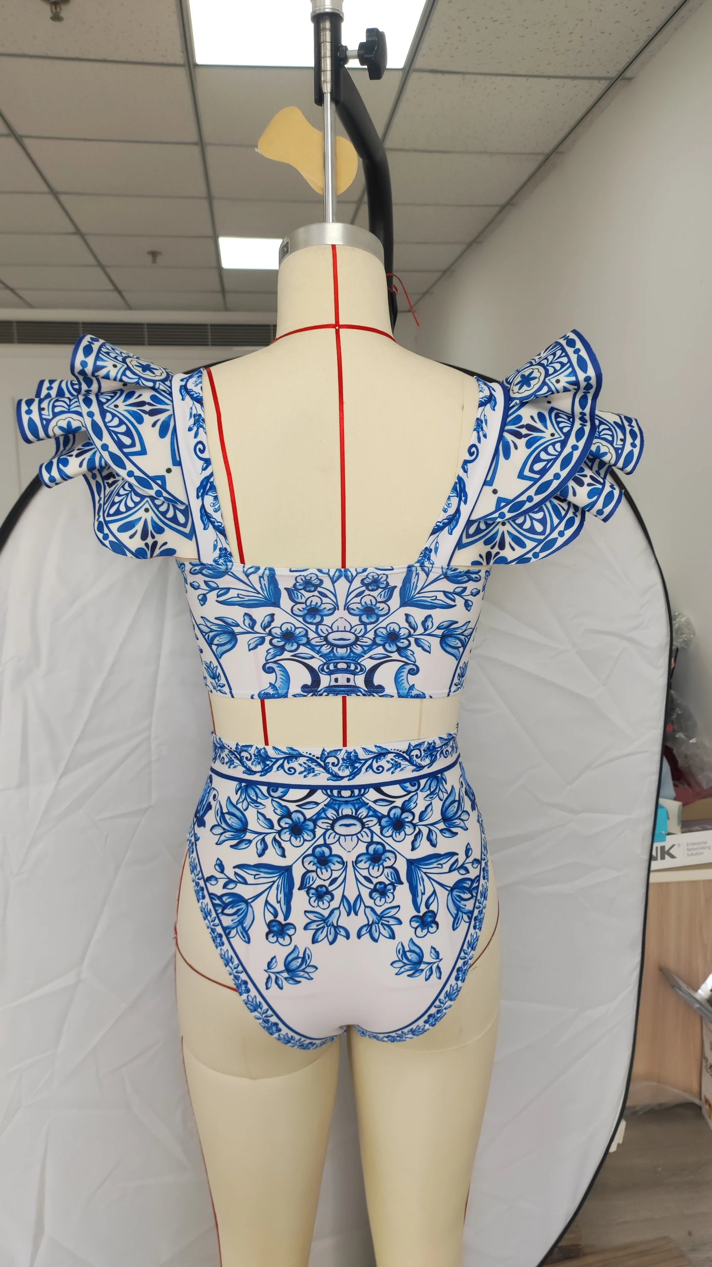 2026 New Sexy Ruffle Bikini Set Printed Brazilian Biquini Women Swimwear Skirt Bathing Suit Girls Summer Beachwear Dress
