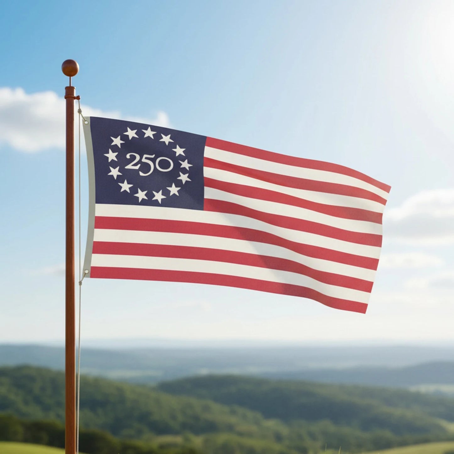 250 Anniversary USA Flag 3x5 FT 250 Years America Flag with Brass Grommets Patriotic Decor for Outdoor Front Door Porch Wall