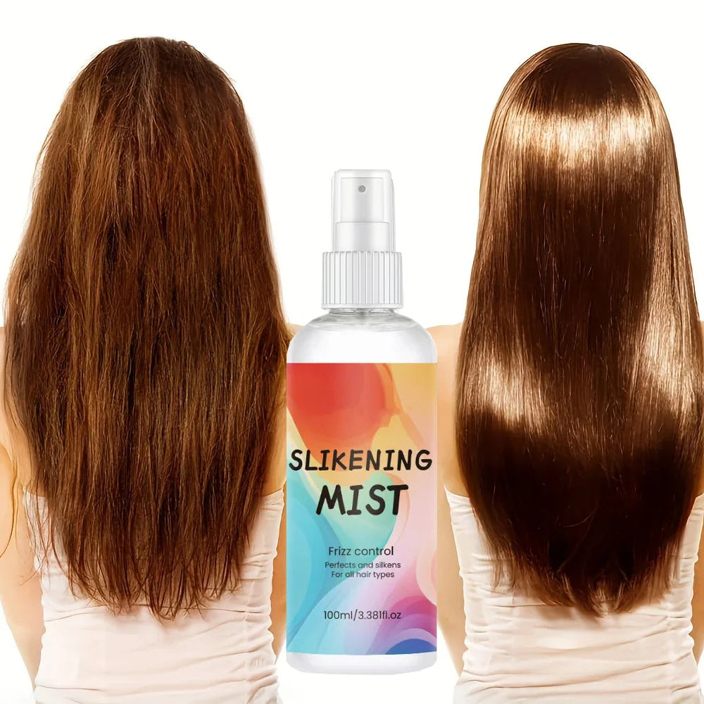 HAIR SILKENING SPRAY Silk Therapy Thermal Shield,tThermal-Pressing Product that Polishes, Silkens, and Smooths Curly Texture