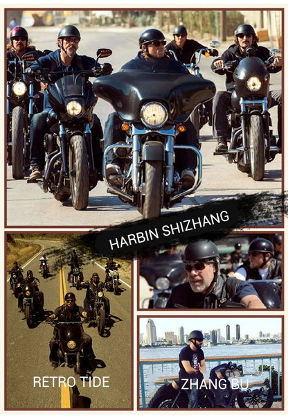 DOT Certification Motorcycle Helmet Retro Motocross Half Helmet Open Face Scooter Biker Sunshade Lens Summer Moto Men Helmet