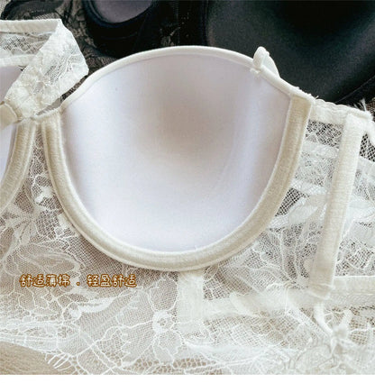 Women Lace Push Up Bra Wireless Thin Cotton Underwire Shaping Bras Anti Sagging Bralette 2 Piece Panty Set Sexy Lingerie S-XL