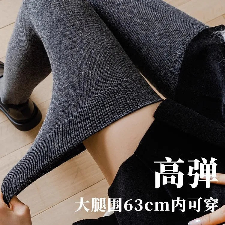 Winter Thigh High Socks For Women 100cm Lengthened JK Lolita Stockings Solid Color Over The Knee Stocks Slim Velvet Thigh Socks
