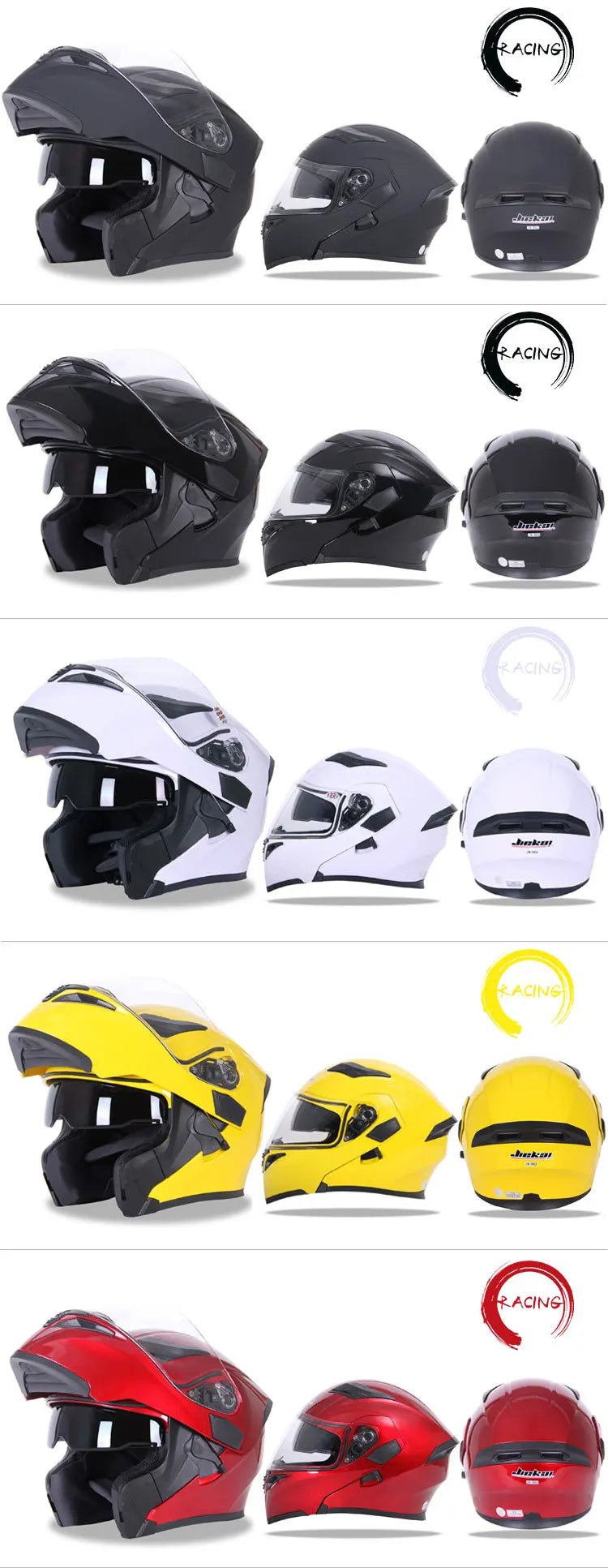 JIEKAI Motorcycle Flip Up Helmet Personality Horn Tail Motorbike Motocross Shark Moto Helmet Technology Design Full Face Casco