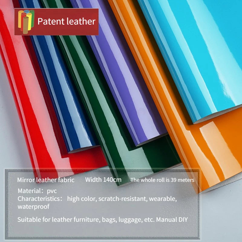 Pvc Patent Leather Fabric By The Meter for Jacket Skirt Bag Clothes Diy Sewing Cloth Waterproof Slightly Hard Wearable Glossy
