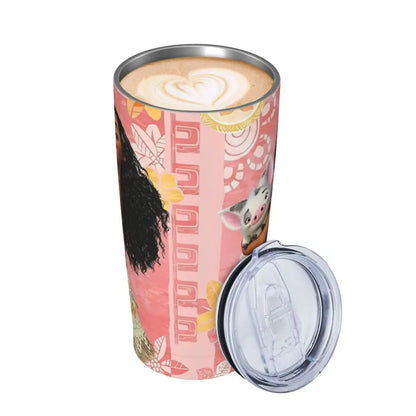 Moana and Pua Cartoon Movie Insulated Tumbler with Straws Stainless Steel Coffee Mugs Double Wall Car Bottle Cups 20oz