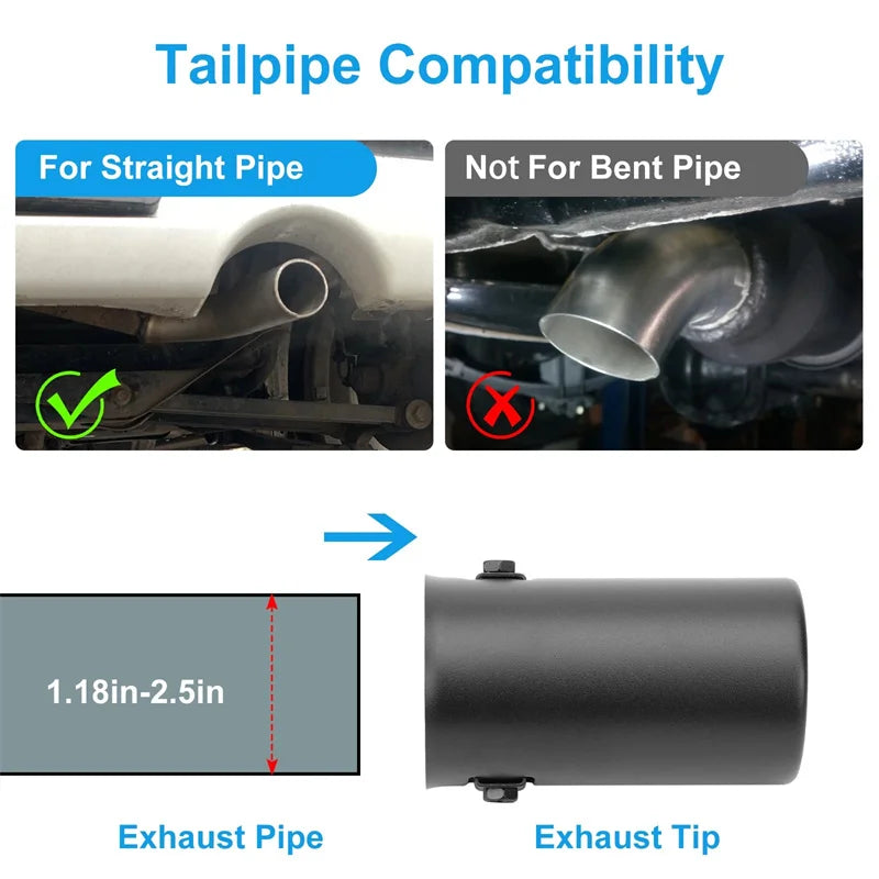 ✔Stainless Steel Car Exhaust Muffler Tip Pipes