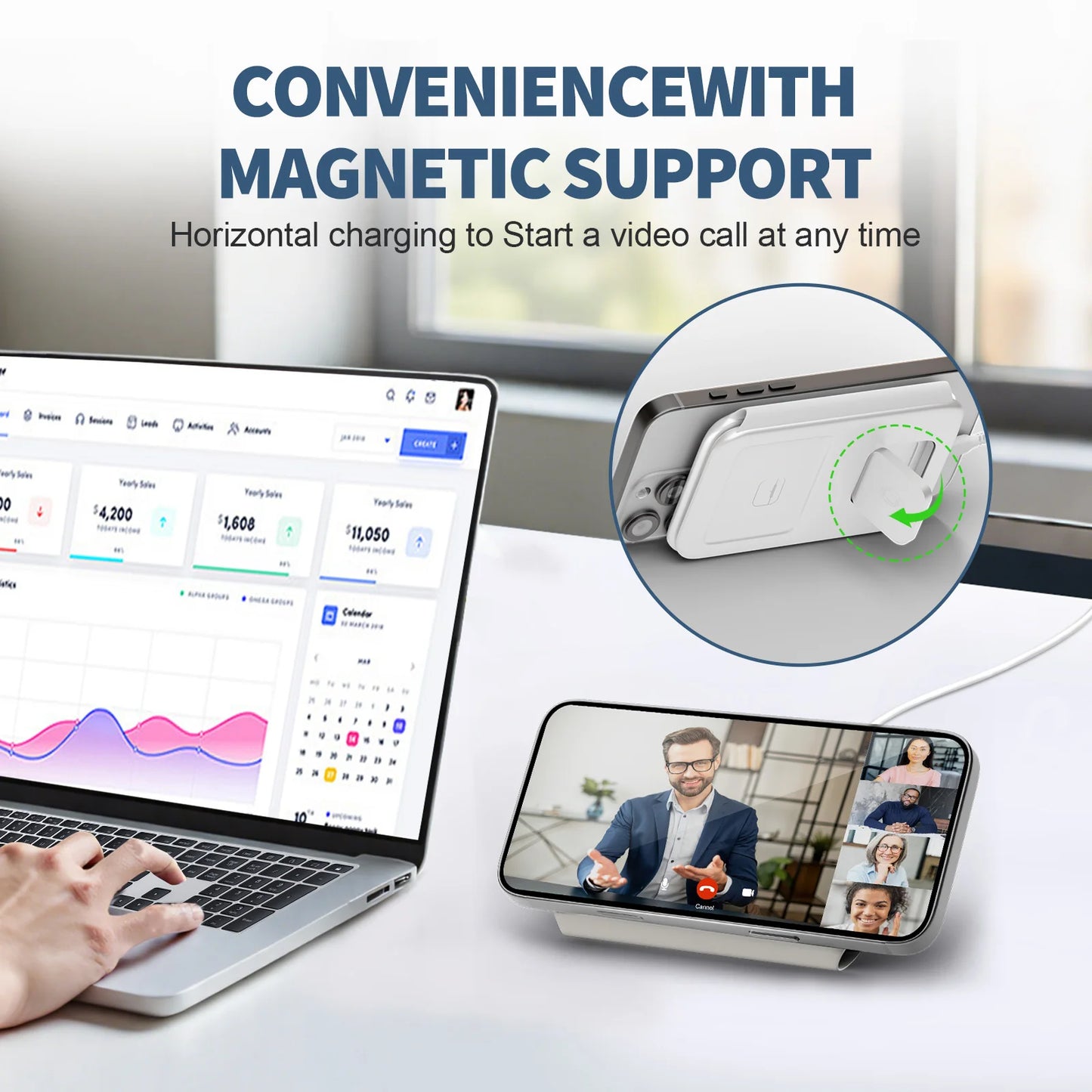 15W Magnetic 3 in 1 Wireless Charger Station Foldable Fast Charging  Type-C For iPhone 17 16 15 14 Xiaomi SAMSUNG iWatch AirPods