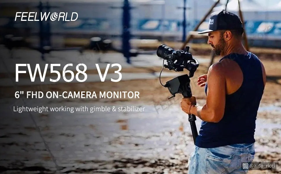 FEELWORLD FW568 V3 6 Inch 3D LUT DSLR Camera Field Monitor IPS Full HD1920 1080 Support HDMI Output With Tilt Arm for Gimbal Rig