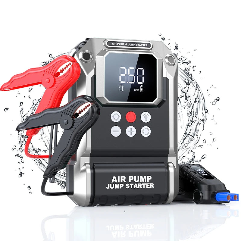 4 In 1 8000A Car Jump Starter 150PSI Air Pump Car Battery Booster Engine Starting Device Tire Air Compressor Power Bank