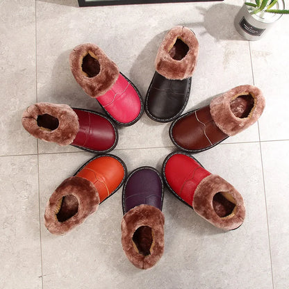 Eyriphy Warm Slippers For Womens Mens Thick Sole Fluffy Fuzzy House Shoes Casual Bedroom Couple Slippers Indoor Cozy Cotton Shoe
