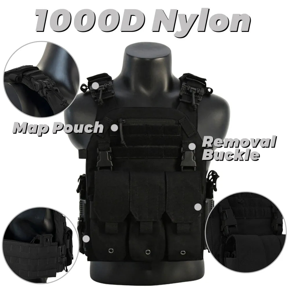 EMERSONGEARS 1000D Nylon Fabric Quick Releaseable  6094 tactical vest with Triple magazine pouch 094K style  Tactical vest