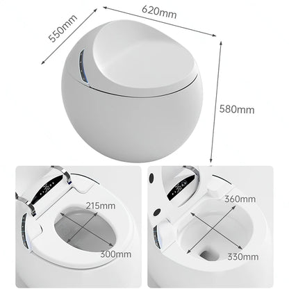 D132 Smart Toilet Bidet with Auto Flush Heated Seat Warm Water Sprayer Deodorizer Air Dryer Remote Control Intelligent LED Displ